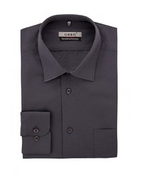 Мужская темно-серая рубашка с длинным рукавом от GREG