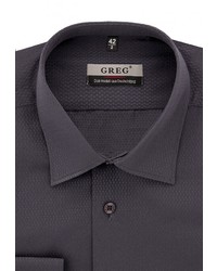 Мужская темно-серая рубашка с длинным рукавом от GREG