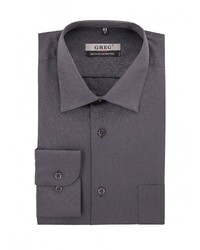 Мужская темно-серая рубашка с длинным рукавом от GREG
