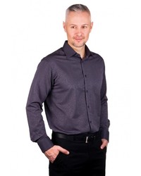 Мужская темно-серая рубашка с длинным рукавом от GREG