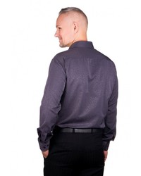 Мужская темно-серая рубашка с длинным рукавом от GREG