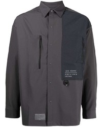 Мужская темно-серая рубашка с длинным рукавом от Izzue