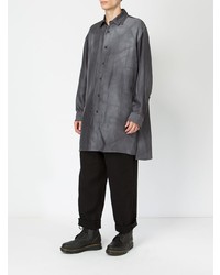 Мужская темно-серая рубашка с длинным рукавом от Yohji Yamamoto