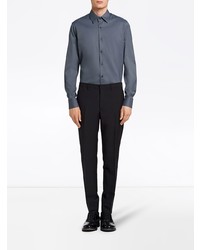 Мужская темно-серая рубашка с длинным рукавом от Prada