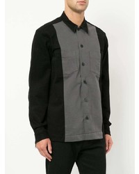 Мужская темно-серая рубашка с длинным рукавом от 424