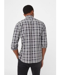 Мужская темно-серая рубашка с длинным рукавом от Mango Man