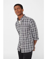 Мужская темно-серая рубашка с длинным рукавом от Mango Man