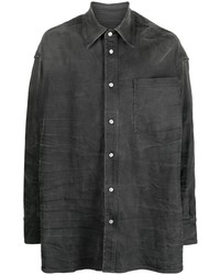 Мужская темно-серая рубашка с длинным рукавом от MM6 MAISON MARGIELA