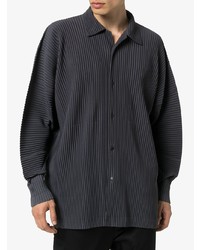 Мужская темно-серая рубашка с длинным рукавом от Homme Plissé Issey Miyake