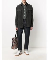 Мужская темно-серая рубашка с длинным рукавом от Kiton