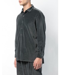 Мужская темно-серая рубашка с длинным рукавом от Casey Casey