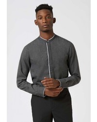 Мужская темно-серая рубашка с длинным рукавом от Topman