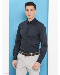 Мужская темно-серая рубашка с длинным рукавом от Trussardi