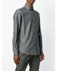 Мужская темно-серая рубашка с длинным рукавом от Glanshirt