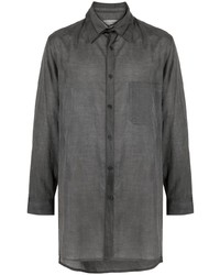 Мужская темно-серая рубашка с длинным рукавом от Yohji Yamamoto