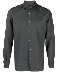 Мужская темно-серая рубашка с длинным рукавом от Zegna