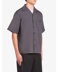 Мужская темно-серая рубашка с коротким рукавом от Prada