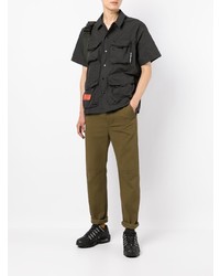 Мужская темно-серая рубашка с коротким рукавом от Izzue