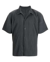 Мужская темно-серая рубашка с коротким рукавом от Homme Plissé Issey Miyake