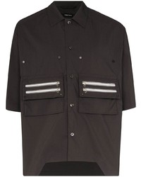 Мужская темно-серая рубашка с коротким рукавом от NULABEL