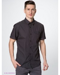 Мужская темно-серая рубашка с коротким рукавом от s.Oliver