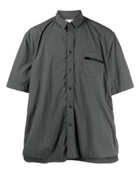 Мужская темно-серая рубашка с коротким рукавом от Sacai