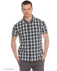 Мужская темно-серая рубашка с коротким рукавом