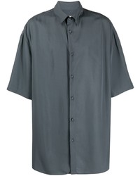 Мужская темно-серая рубашка с коротким рукавом от Valentino