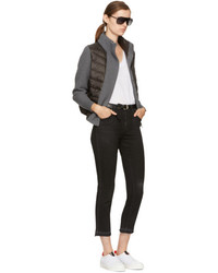 Женская темно-серая сатиновая куртка от Moncler