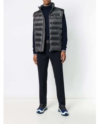 Мужская темно-серая стеганая куртка без рукавов от Prada