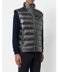Мужская темно-серая стеганая куртка без рукавов от Prada