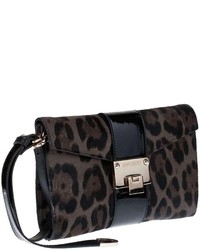 Темно-серая сумка с леопардовым принтом