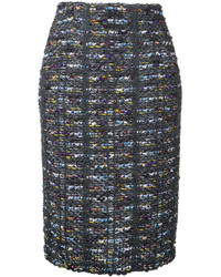 Темно-серая твидовая юбка-карандаш от Coohem