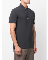 Мужская темно-серая футболка на пуговицах от Maison Margiela