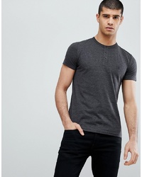 Мужская темно-серая футболка на пуговицах от French Connection