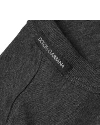 Мужская темно-серая футболка на пуговицах от Dolce & Gabbana