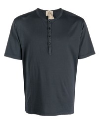 Мужская темно-серая футболка на пуговицах от Ten C