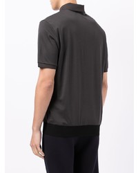 Мужская темно-серая футболка-поло с вышивкой от Giorgio Armani