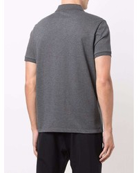 Мужская темно-серая футболка-поло с вышивкой от Moncler