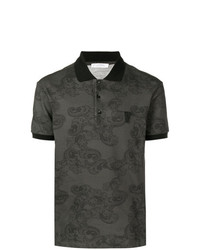Мужская темно-серая футболка-поло с "огурцами" от Versace Collection