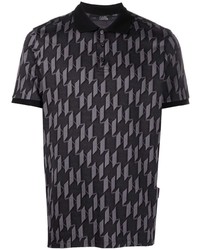 Мужская темно-серая футболка-поло с принтом от Karl Lagerfeld