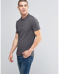 Мужская темно-серая футболка-поло от Asos