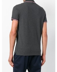 Мужская темно-серая футболка-поло от Moncler