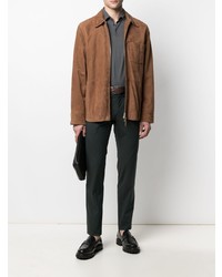 Мужская темно-серая футболка-поло от Zanone