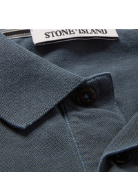 Мужская темно-серая футболка-поло от Stone Island