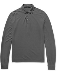 Мужская темно-серая футболка-поло от Incotex