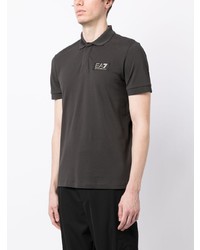 Мужская темно-серая футболка-поло от Ea7 Emporio Armani