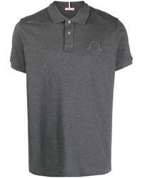 Мужская темно-серая футболка-поло от Moncler