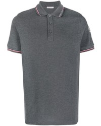 Мужская темно-серая футболка-поло от Moncler
