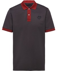 Мужская темно-серая футболка-поло от Prada